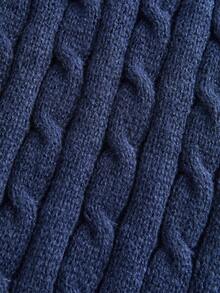 CovetEZ Suéter feminino minimalista de malha com urso bordado e logotipo, gola V, manga comprida, versátil, adequado para outono/inverno, estilo retrô, adequado para a temporada de volta às aulas