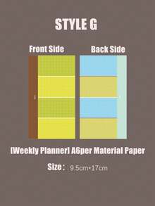 Zazumi 10P Original Design Material Paper; Front And Back Sides Notebook Paper - [Front And Back Sides] [Rain] [Weekly Planner] Series Inner Pages - Multicolor - View 14