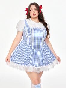 ROMWE Avant Abito a quadri da donna taglie forti per Ognissanti