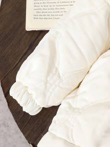 婴幼儿水手领荷叶边夹棉外套，可爱清凉风格，适合室内外穿着，冬季 - 白色 - 查看 4