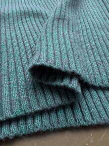 Sunspun Autumn/Winter Fashion Ruffled Collar Beaded Decor Pullover Sweater - Mint Green - View 8