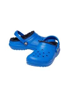 Crocs Classic Lined Kids Clog Blue Bolt CR207010 - Blue - View 2