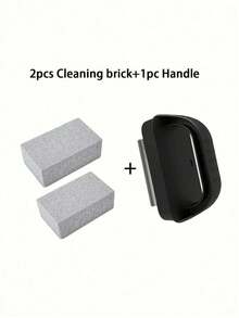 SHEIN 3 件装烤架清洁砖，带耐热手柄，浮石烤盘清洁石，可切割的多功能污渍和油污清洁刷，去除烧烤、游泳池、水槽的污渍，适用于炉灶、水槽、餐具、煎锅、烧烤网清洁、厨房、浴室、家居、家庭用品圣诞节节日礼物赠送，1 件 - 彩色 - 查看 20