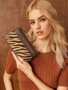 PREMIUM SQUARE OPENWORK BAG - Brown - View 9