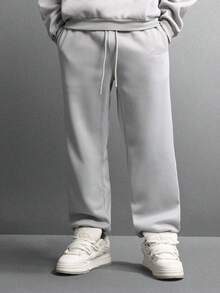 SUMWON 毛绒半拉链运动衫和慢跑裤套装 - 淺灰色 - 查看 4