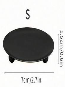 Nordic Minimalist Iron Round Candle Holder Set (S & M Size) Rustic Scandi Floating Candle Stand For Table Centerpiece Versatile Decor For Wedding, Christmas, Autumn, Winter Holidays Farmhouse, Restaurant, Mantel Shelf Styling Essential - Halloween, Thanksgiving, Cozy Festive Ambiance (Matte Black, 0.6x2.7in & 3.9x0.6in)