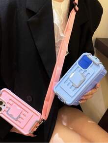 Zazumi 1PC  Phone Case Creative Storage Box Can Be Worn Across The Body For Outdoor Use, Plastic Material Is Lightweight. - Multicolor - View 4