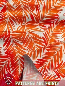 SHEIN Clasi 2 件套女士橙色印花图案度假装，适合夏季 - 橘色 - 查看 3