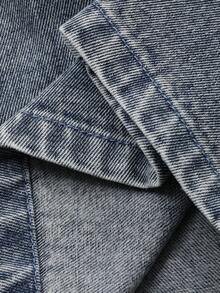 DAZY Men's Distressed Patchwork Denim Jeans With Pentagonal Design, Streetwear Style, Autumn Y2k Jeans Distressed Jeans - Blue - View 7