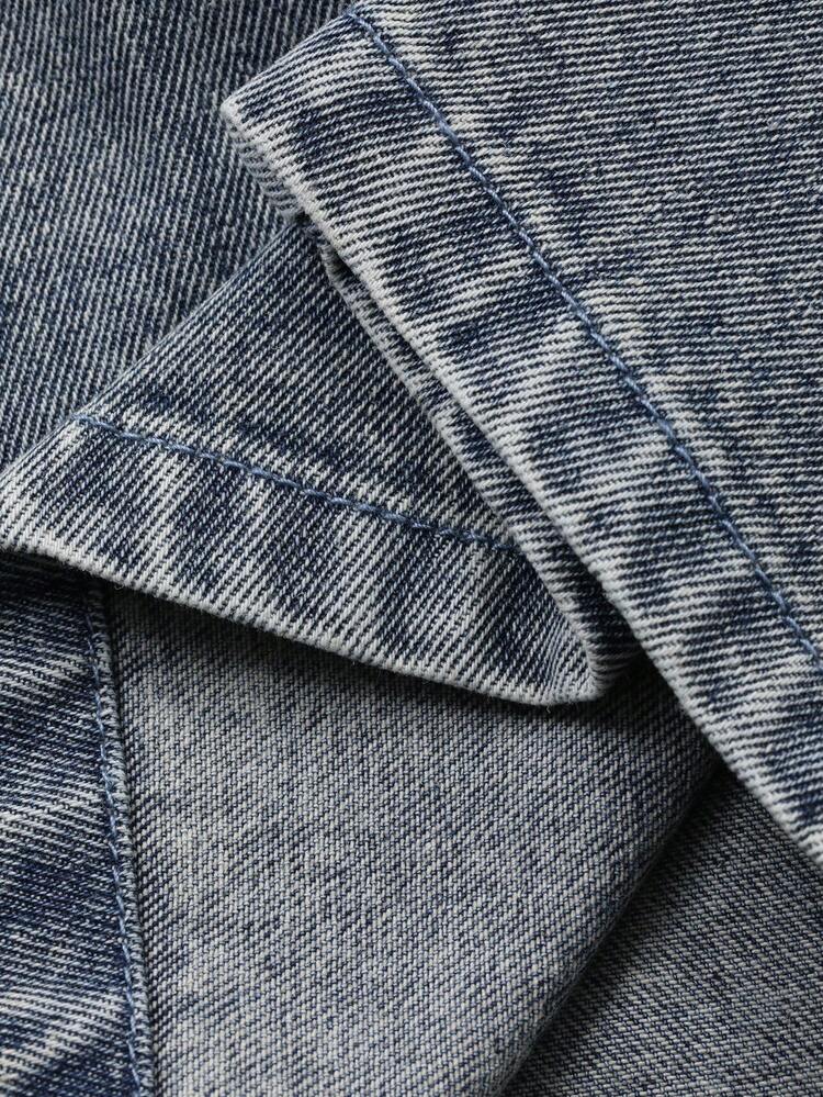 Men's Distressed Patchwork Denim Jeans With Pentagonal Design, Streetwear Style, Autumn Y2k Jeans Distressed Jeans