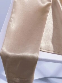 Franclia 女士优雅法式精致优雅荷叶边领衬衫搭配百褶中裙，卡其色西装套装，秋冬 - 卡其色 - 查看 4