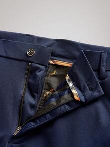 Officeau 男士透气柔软直筒休闲裤，宽松简约，适合男士、正式商务场合、秋季、冬季穿着，尽显绅士风范。 - 藍色 - 查看 4