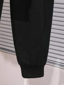 SHEIN Tween Boy Fluorescent Green Hoodie Sweatshirt And Black Loose Fit Letter Graphic Pants 2 Pieces Casual Sportswear Set, Suitable For Outdoor, School Fall Winter