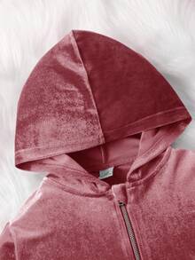 SHEIN 2-teiliges Set für Kleine Mädchen mit Strass-Buchstaben-Muster, Samt-Hoodie & weite Hose, Jogginghose, Outfits, süß & lässig & vintage, ideal für lässigen & täglichen Gebrauch & Schule im Sommer & Herbst, für Weihnachten - Pink - Übersicht 9