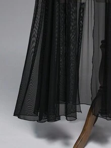 ROMWE EDITION Áo choàng choàng rộng rãi họa tiết ma cà rồng Gothic cổ dơi cỡ lớn cho nữ, họa tiết Halloween - màu đen - Xem 4