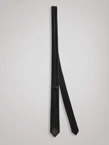 Officeau OFFICEAU 5cm Black Skinny Necktie For Men, Casual & Versatile