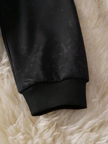 SCOOBY-DOO X SHEIN Sudadera con capucha suelta de hombros caídos con gráficos de dibujos animados y letras navideñas lindas para niñas preadolescentes