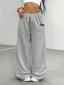 Sparklyn Spodnie dresowe dla nastolatek o luźnym kroju i zakrzywionych nogawkach, modne na co dzień, uniwersalne, sportowe, długie, odpowiednie do tańca, szkoły i sportu