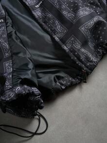 PAVTROS 男士休闲格子图案黑色夹克，佩斯利夹克，工作夹克，秋季，垃圾摇滚 - 黑色 - 查看 8