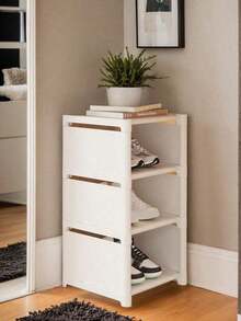 1pc Detachable 3/4/5/6/7 Tier Shoe Rack,Black & White, Easy Assembly Shoe Organizer, Dust-Proof & Water-Resistant, High Capacity Shoe Cabinet For Home - Multicolor - View 4