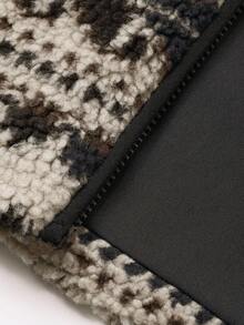 DAZY Women's Pattern Vest Jacket, Autumn Women Coats - Coffee Brown - View 6