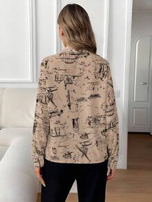 EMERY ROSE 女士休闲通勤简约纽扣长袖衬衫 - 彩色 - 查看 2