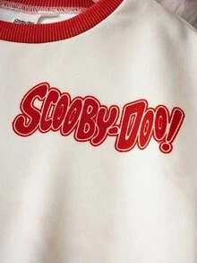 SCOOBY-DOO X SHEIN Young Girl Christmas Cartoon Figure Graphic Crew Neck Long Sleeve Sweatshirt Fall Winter - Multicolor - View 5