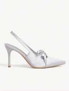 CUCCOO CHICEST Cuccoo 时尚性感蝴蝶结尖头细高跟女鞋 - 灰色 - 查看 8