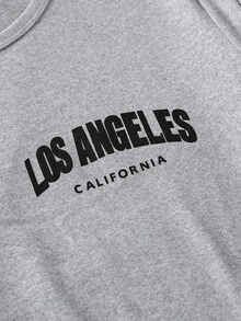 SHEIN 4 件套青少年男孩休闲装，包括灰色和黑色英文字母印花长袖上衣和裤子，舒适的家居服套装 - 彩色 - 查看 5