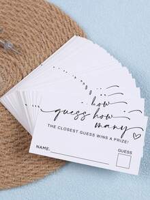 100/50/30 PCS How Many Game Cards Shower Games Bridal Shower Birthday Game,Minimalist Bridal Shower Game,Wedding Shower Games,Bachelorette Party Night,Bridal Shower Games Ideas - White - View 8