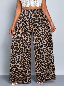 SOLERSUN Leopard Print Casual Loose Pants, Comfortable & Fashionable For Summer, Plus Size Fall Cloth For Women - Multicolor - View 6