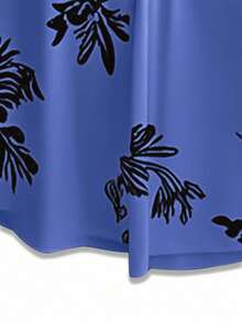 Franclia Women's Printed Dress Deep V-Neck Cinched Waist Dress