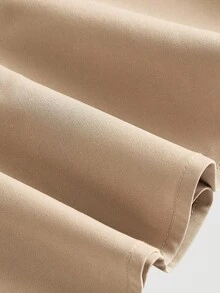 SHEIN MOD Jaket Pendek Wanita Ukuran Besar Musim Gugur/Dingin dengan Hem Berkerut, Cocok untuk Kerja, Santai, dan Liburan, Gaya Vintage Musim Gugur - Coklat - View 4
