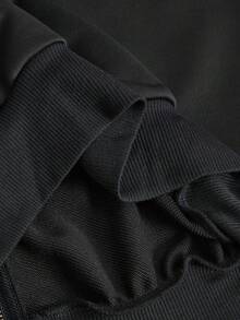 ROMWE Grunge Punk Women's Retro Y2K Vine Cross PUNK Open Front Loose Sweatshirt - Black - View 6