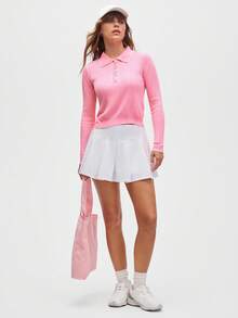 Eassivo Damen Regular Fit Langarm Poloshirt