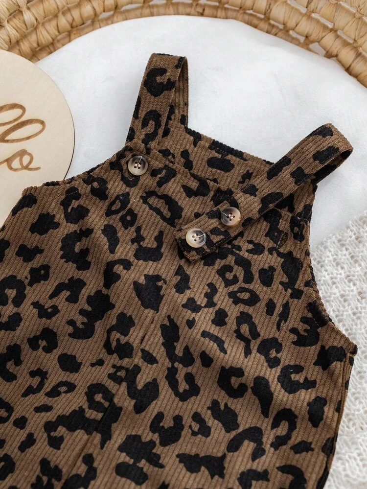 SHEIN Tuta leopardata carina per ragazze e bambine, versatile per lo stile di strada autunnale/invernale - Caffè Marrone - Visualizzare 6
