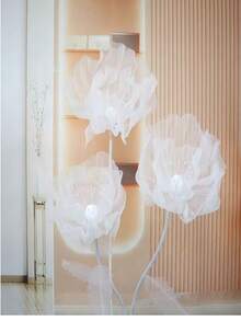 1 件 40/50 厘米大型仿真花橱窗展示 3D 大型人造花悬挂纱网镂空假花婚礼装饰 - 彩色 - 查看 7