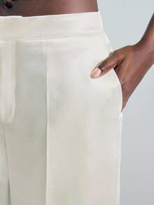 Maija 2025 Women's Fashion Elegant White Satin Wide Leg Pants,Autumn Office Commuter Business Casual Solid Clothes,Work Blouses For Women Fall Winter Wear - Khaki - View 6