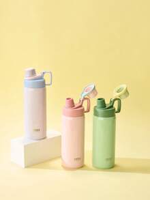 Cirelle 优质 750 毫升不锈钢宽口杯，健身补水伴侣，三层真空隔热，防漏防汗，登山扣，淡粉色、薄荷绿、白色 - 彩色 - 查看 2