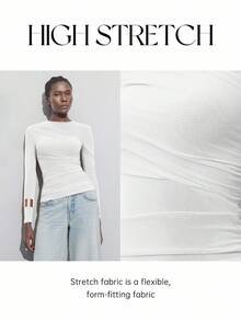 Maija 女士优雅白色网纱拼接褶皱长袖T恤，适合日常穿着、商务休闲、办公、教师等多种场合。