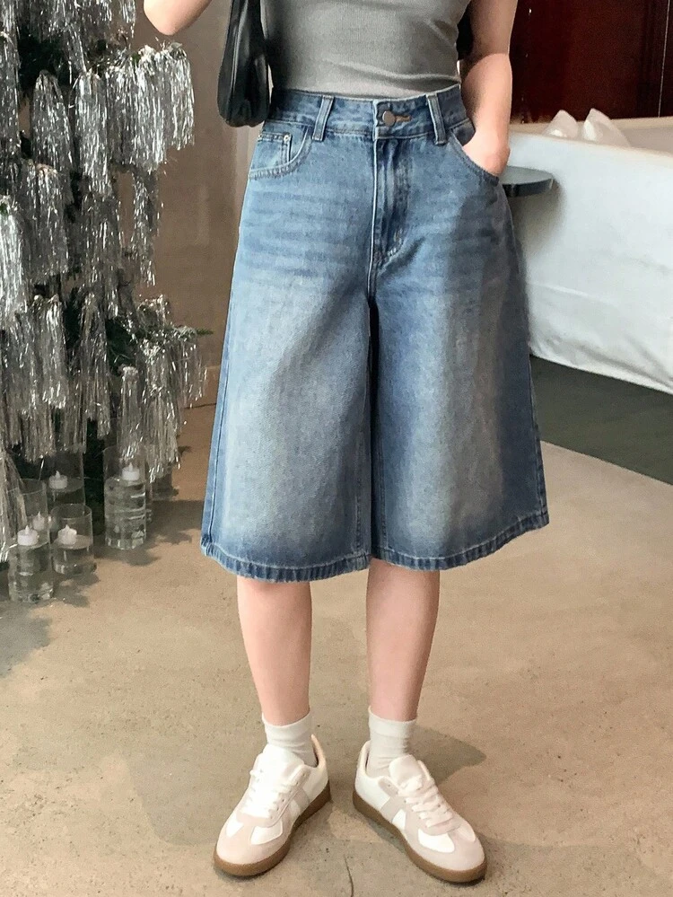 Women's Loose Casual Korean Style Distressed Denim Shorts
