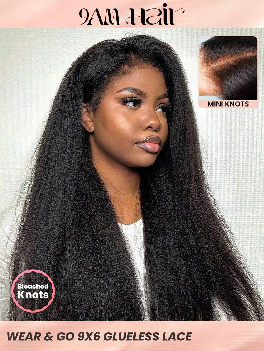 预漂白无胶透明蕾丝蓬松直发9*6 180% 16-28英寸蕾丝闭合假发，自然黑色，即戴即走，提升度假氛围，活力四射，旅行必备，节日装扮，伴娘礼物，送给女性的礼物，时尚女性编织无胶假发，万圣节化妆配饰，女性振动器，情人节真人发蕾丝假发，自然无胶假发，浪漫约会女性 - SNatural - 查看 1