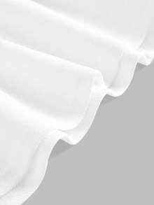 Girlism Teen Girls Solid Color Wide Waistband Ruffle Hem White Mini Skirt,School,Casual Kids Little Skirts - White - View 4