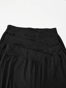 Sparklyn Conjunto de 3 pantalones deportivos informales y cómodos de moda para adolescentes, con diseño personalizado de cintura, corte de pierna acampanada, adecuado para interiores/exteriores, fiestas, deportes, viajes, escuela, transporte, cualquier ocasión, primavera/otoño/invierno - Negro - Ver 6