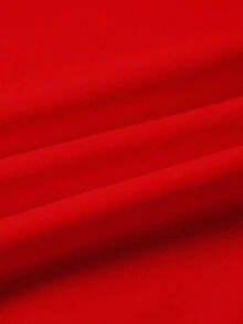 EMERY ROSE Christmas A Large-Sized Red Round-Neck Long-Sleeved T-Shirt, Comfortable And Versatile Fall - Red - View 3