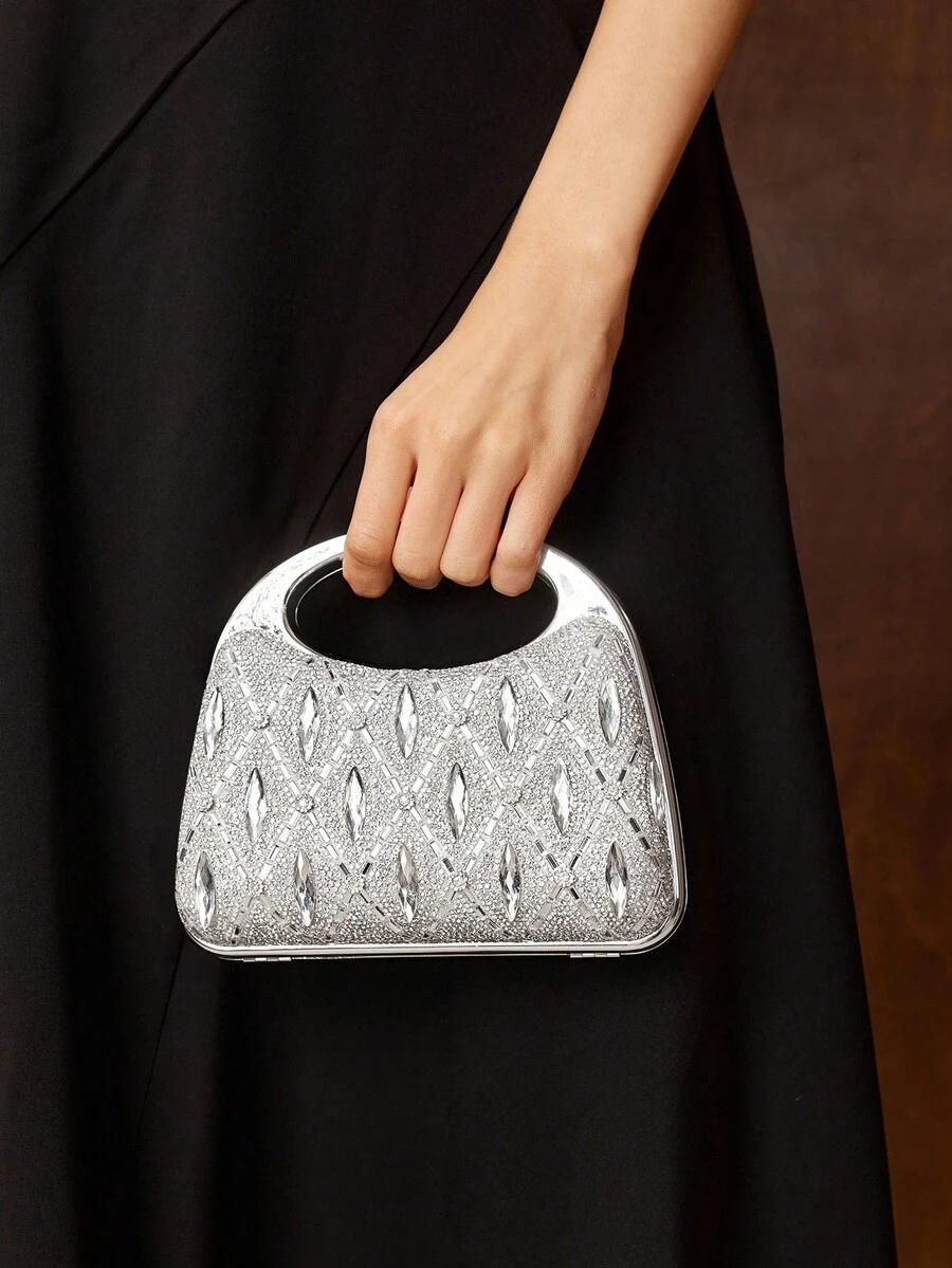 MOTF PREMIUM 水钻晚装包 - 銀色 - 查看 1