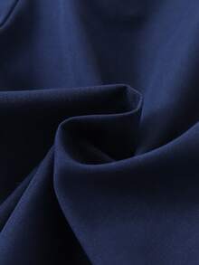 SHEIN Girls Everyday Casual Navy Blue Long Pants With Straight Leg And White Striped Tape Detail Fall Winter - Navy Blue - View 4