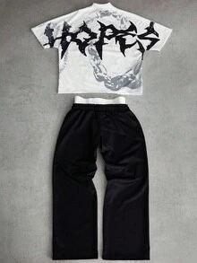 Manfinity EMRG 男士街头时尚破洞 T 恤和裤子两件套