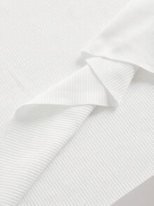 OFFICEAU Men's Summer Textured Solid Color Casual Round Neck Short Sleeve T-Shirt, Old Money Spring To Summer - White - View 5