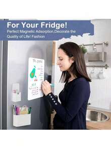 1/2pcs Magnetic Pen Holder, Magnetic Dry Wipe Marker Holder, With Large Compartment, Strong Magnet Storage Marker Pen Storage Box, Suitable For Refrigerator, Whiteboard, And Storage Cabinet Accessories,Desk Organiser,Pencil Case,Pen Holder,Plush Pencil Case,Pencil Case Cute,Office Desk Organiser,Material,Marker Organizer